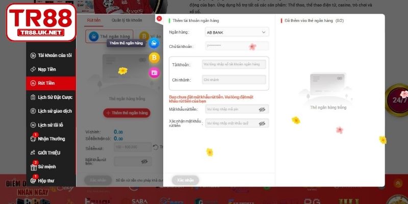 Điều kiện rút tiền TR88 yêu cầu hội viên cần tuân thủ
