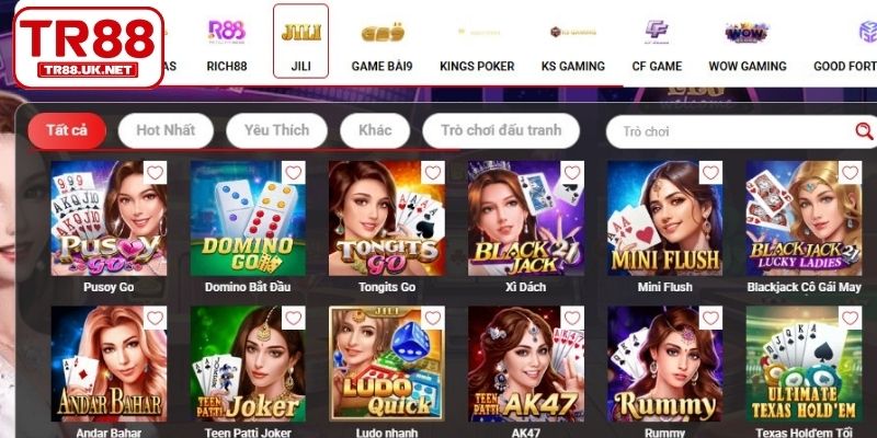 Game bài TR88 thú vị có lượt truy cập nhiều nhất