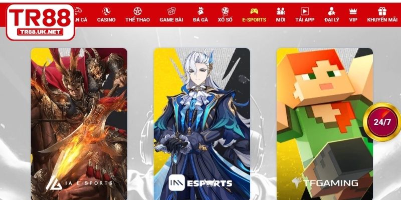 Những sảnh chơi Esports có tại TR88