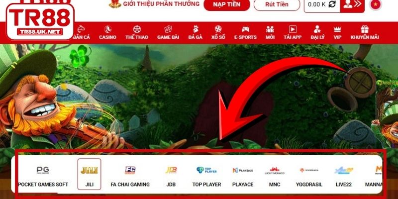 Những sảnh chơi game nổ hũ có tại TR88