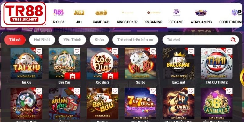 Những thế mạnh nổi bật của game bài TR88